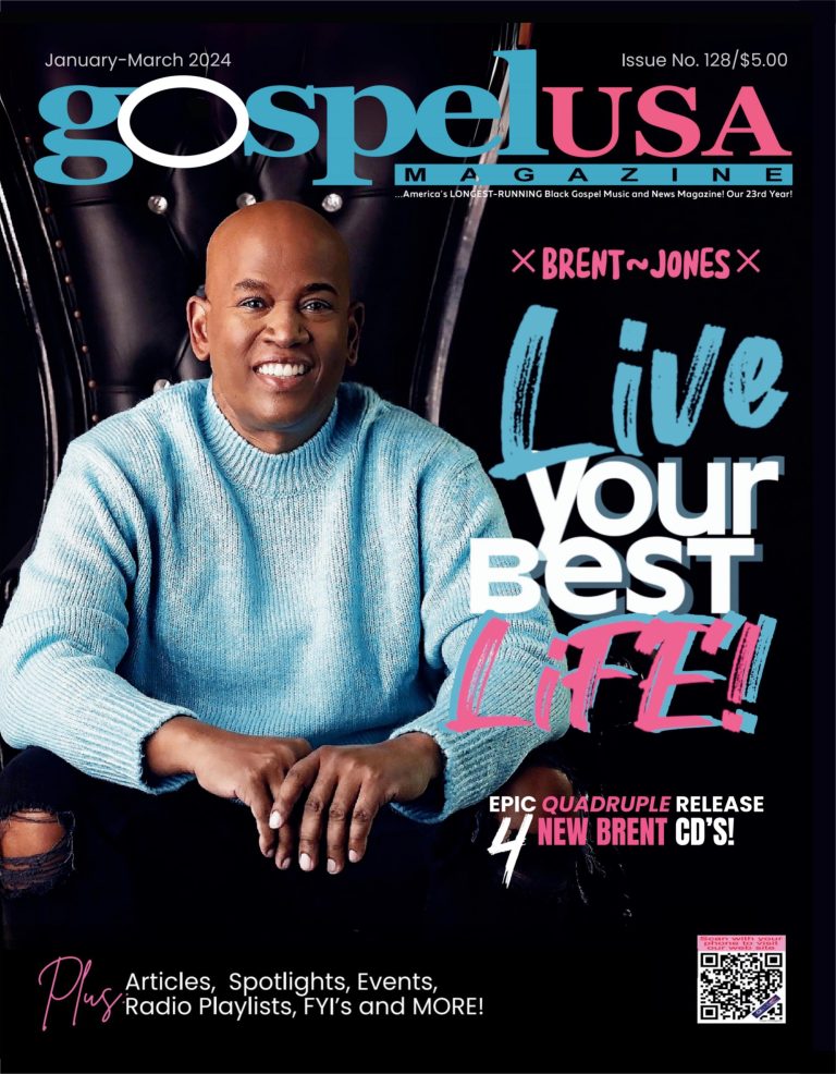 Brent Jones graces cover of Gospel USA Magazine’s January 2024 issue! front cover Brent Jones graces cover of Gospel USA Magazine’s January 2024 issue!